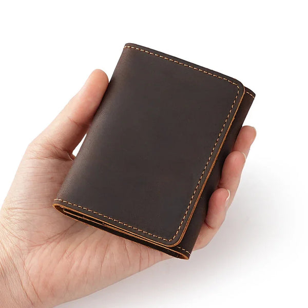 Personalized "Crazy Horse" Leather Card Holder Wallet