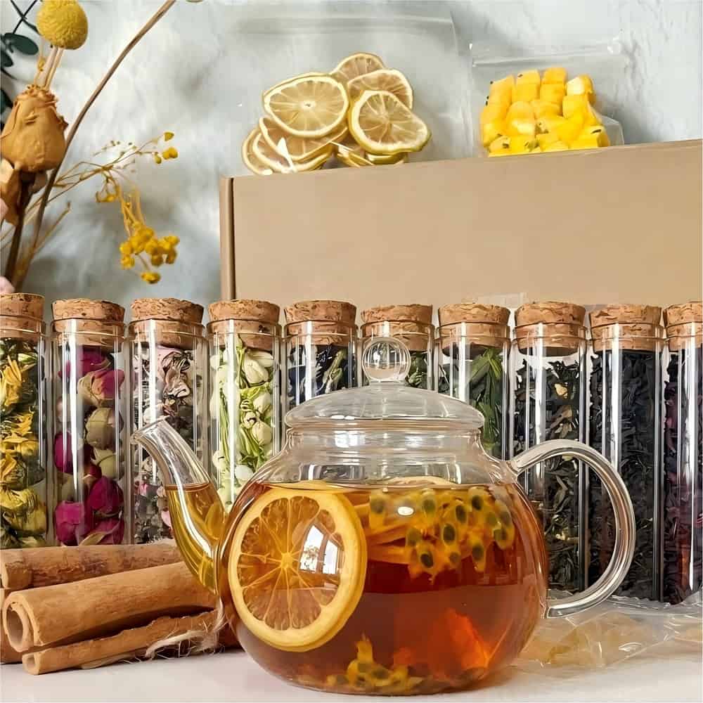 Floral Tea Blending Kit Gift Set | DIY Herbal Tea Kit for Her | Self Care Relaxation Gift | Aesthetic Tea Box | Birthday Gift
