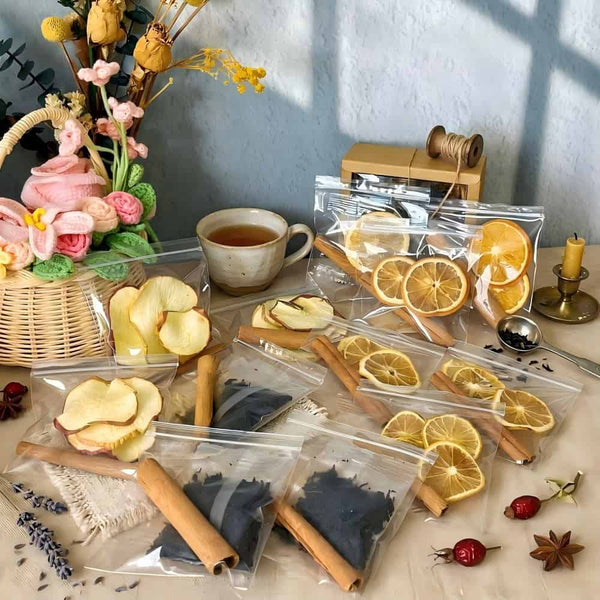 12-Pack Assorted Fruit Tea Gift Box, Spiced Tea and Cinnamon Set, Loose Leaf Black Tea, Fruit Infusion Kit, Cozy Care Package for Her