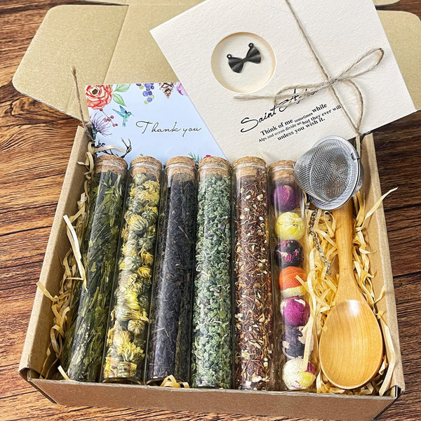Luxury Tea Sampler Gift Set – 12 Loose Leaf Herbal Teas for Lovers