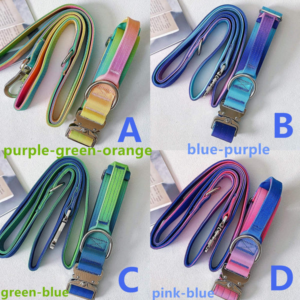 Gradient Anti-Pull Dog Leash & Collar Set – Durable