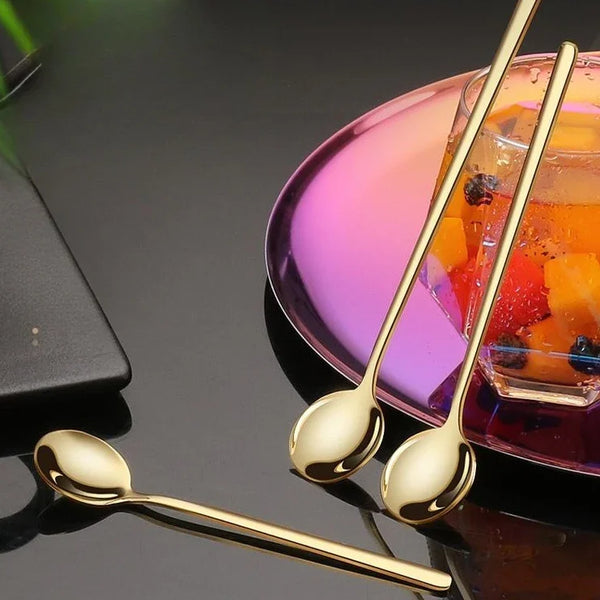 Elegant Gold Long-Handled Latte Spoon