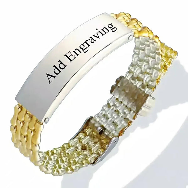 Modern Engravable Woven-Style ID Bracelet（Unisex）