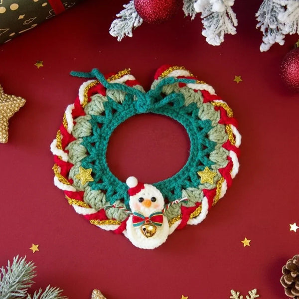 Christmas Pet Neckwear – Festive Knit Collar for Cats & Dogs