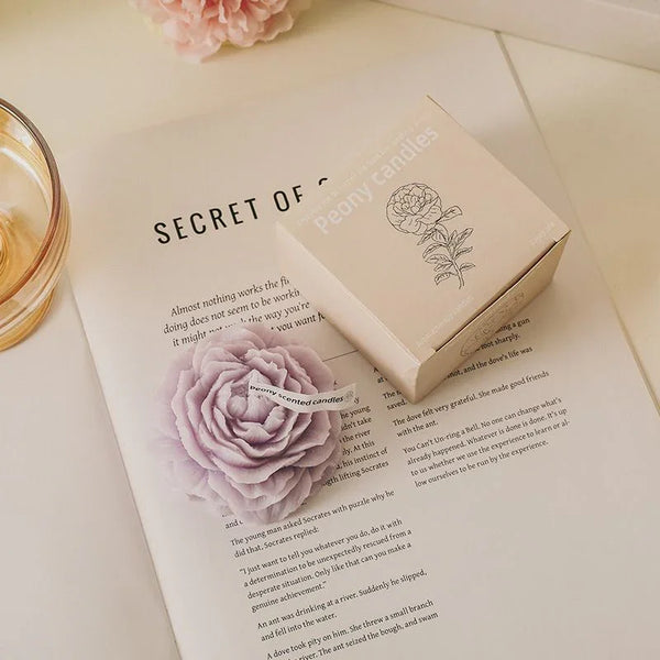 Artisan Peony Flower Scented Candle