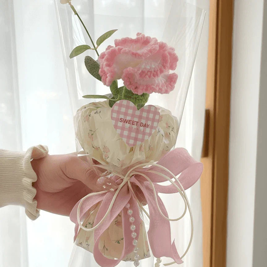 Single Stem Crochet Flower Everlasting Handmade Gift for a Sweet Day