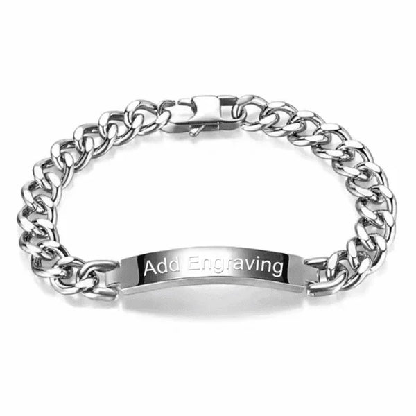 Engravable Classic ID Bracelet For Men