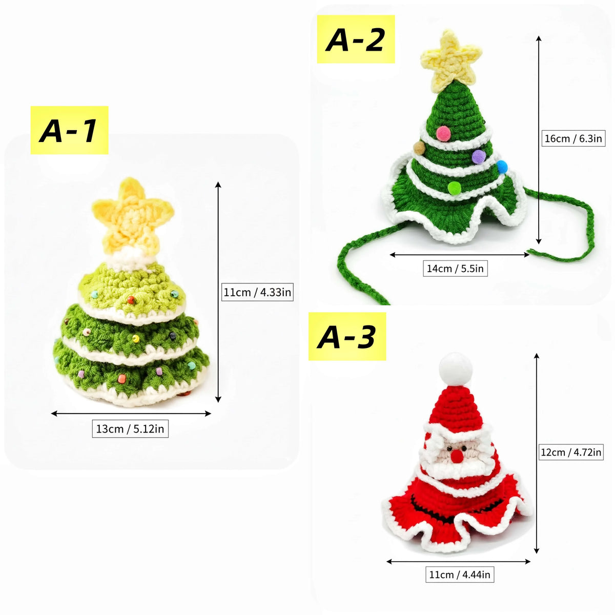 Crochet Christmas Pet Hat – Santa Hat for Cats & Small Dogs