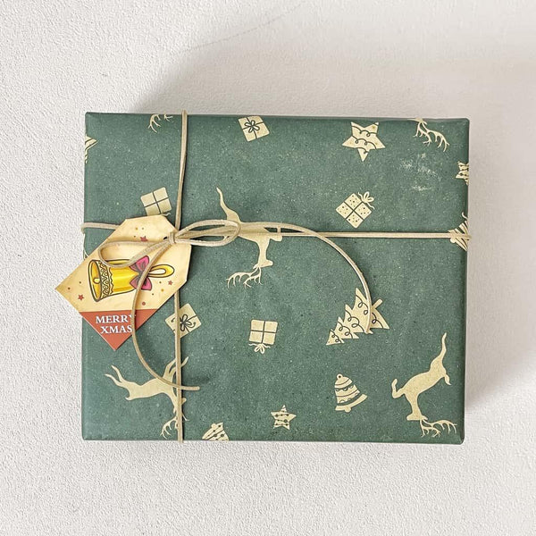 Christmas Gift Wrapping Service | Vintage Reindeer Kraft or Classic Red Snowflake | Ready to Gift