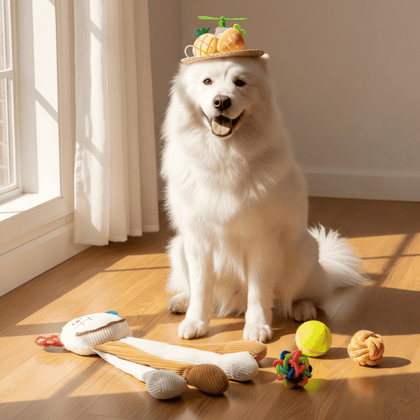 Puppy Gift Box with Hat, Squeaky Toy & Balls Set