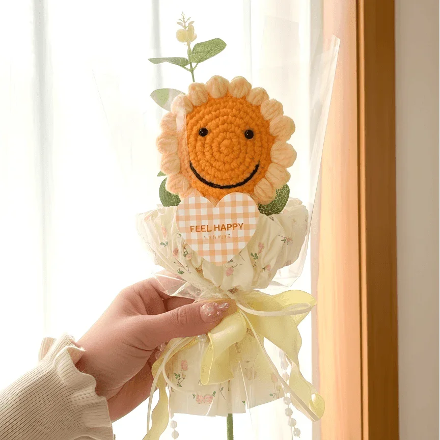 Single Stem Crochet Flower Everlasting Handmade Gift for a Sweet Day