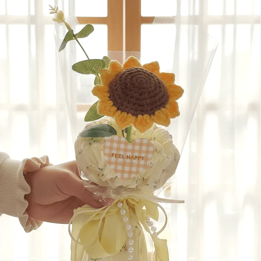 Single Stem Crochet Flower Everlasting Handmade Gift for a Sweet Day