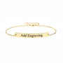 Dainty Gold Bar Bracelet for Engraving