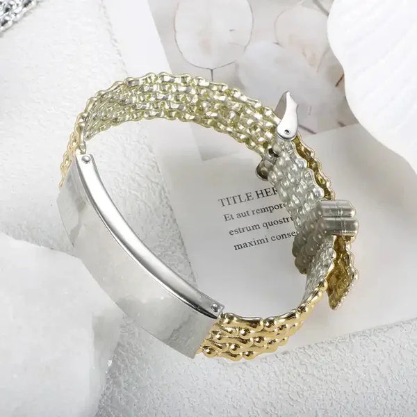 Modern Engravable Woven-Style ID Bracelet（Unisex）