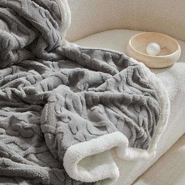 Reversible Knit & Sherpa Throw Blanket