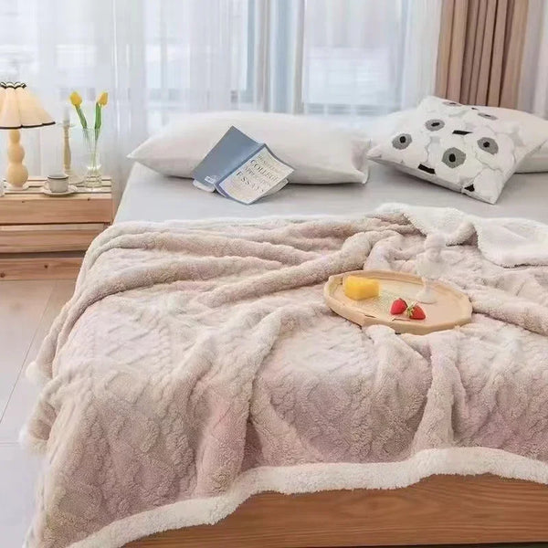 Reversible Knit & Sherpa Throw Blanket