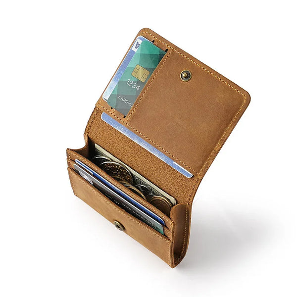 Personalized "Crazy Horse" Leather Card Holder Wallet