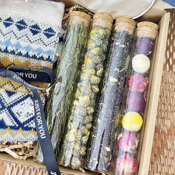 Personalized Tea Gift Box | Engraved Bracelet, Cozy Care Package