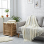Striped Knit Throw Blanket with Tassels