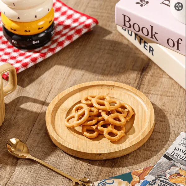Ribbed Ceramic Mug & Bamboo Saucer Set