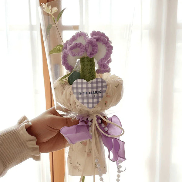 Single Stem Crochet Flower Everlasting Handmade Gift for a Sweet Day