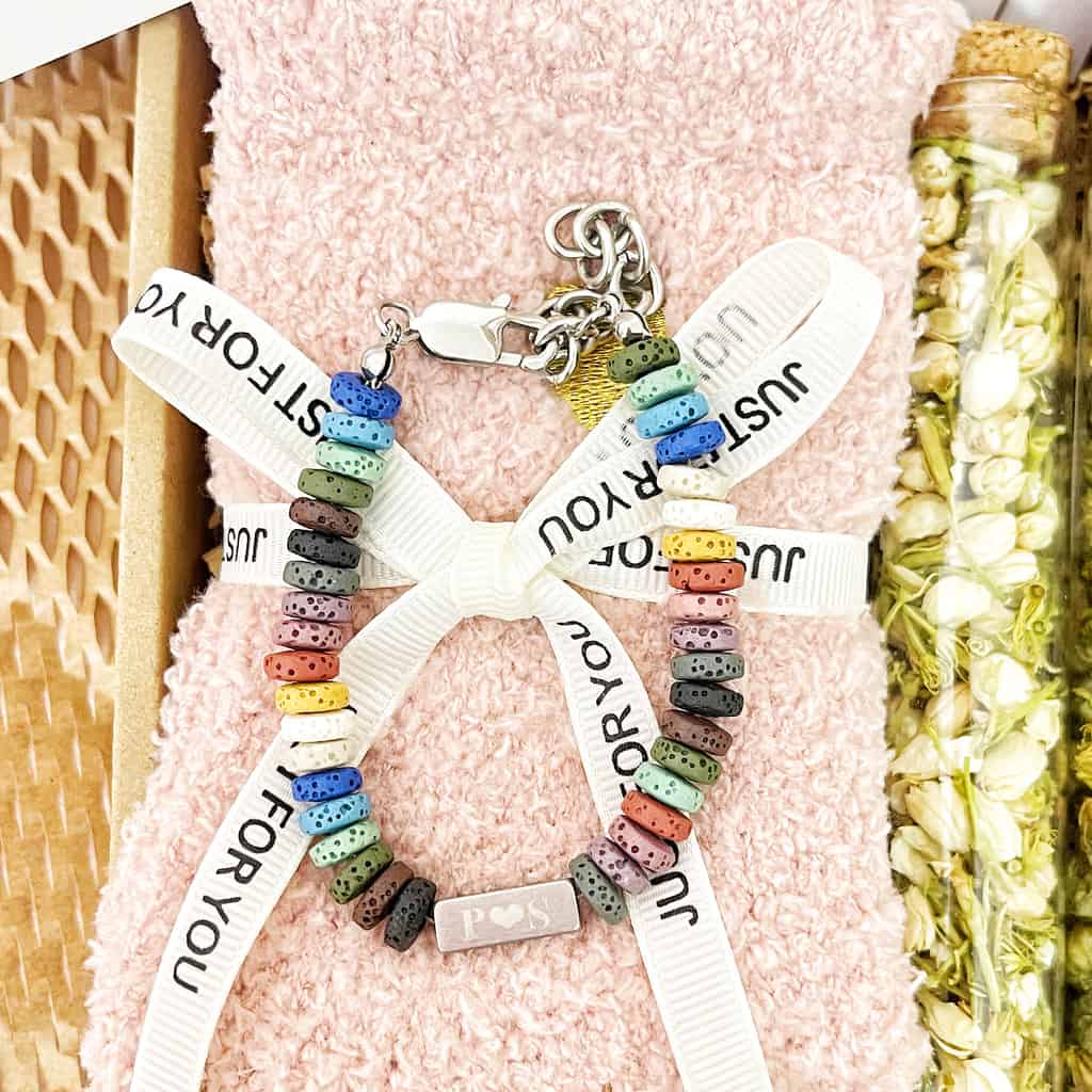 Personalized Tea Gift Box | Engraved Bracelet, Cozy Care Package