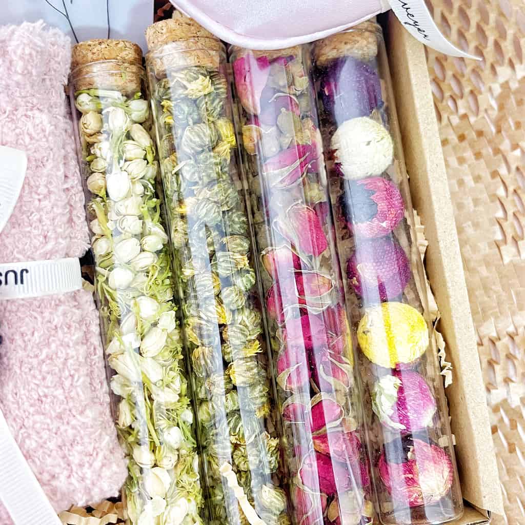 Personalized Tea Gift Box | Engraved Bracelet, Cozy Care Package