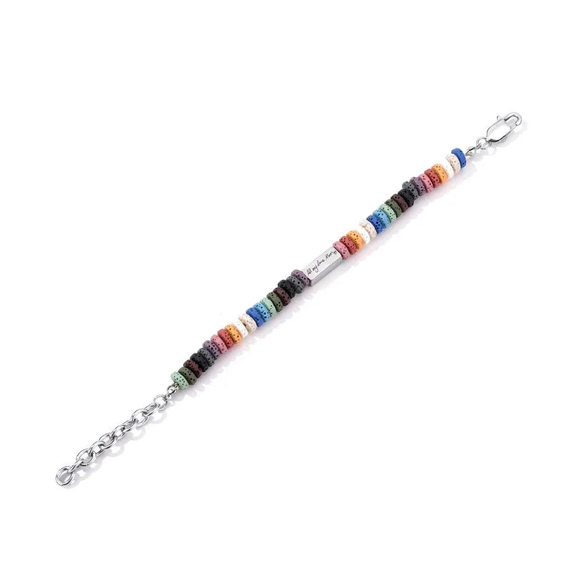 Colorful Lava Stone Essential Oil Diffuser Bracelet（Unisex）