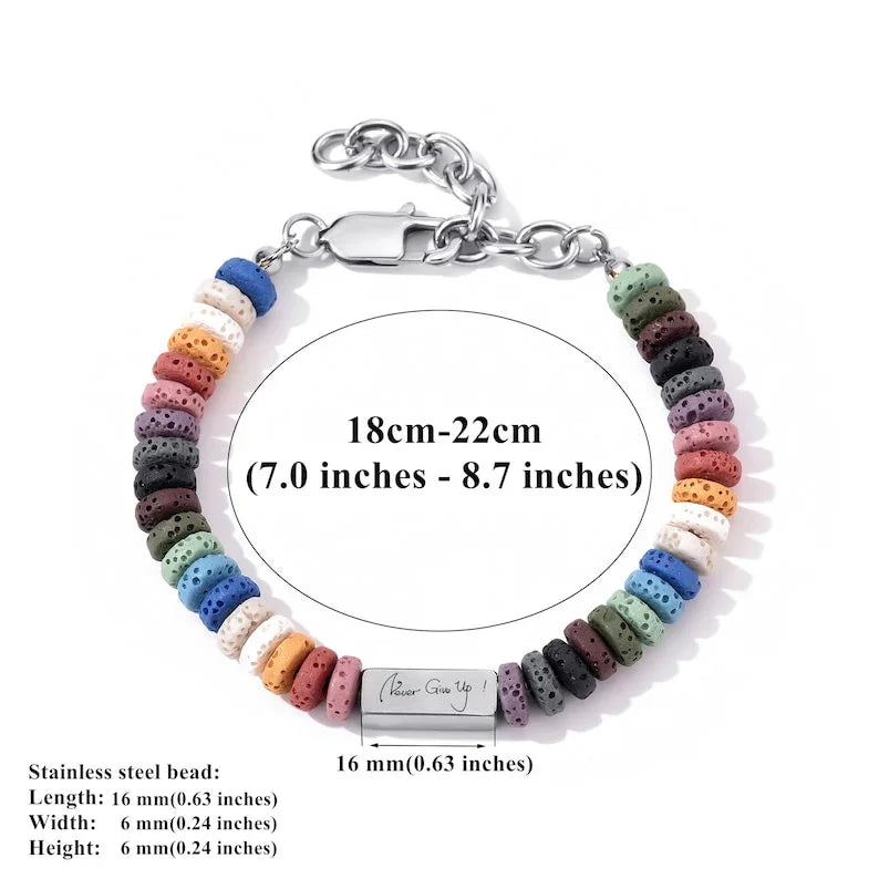 Colorful Lava Stone Essential Oil Diffuser Bracelet（Unisex）
