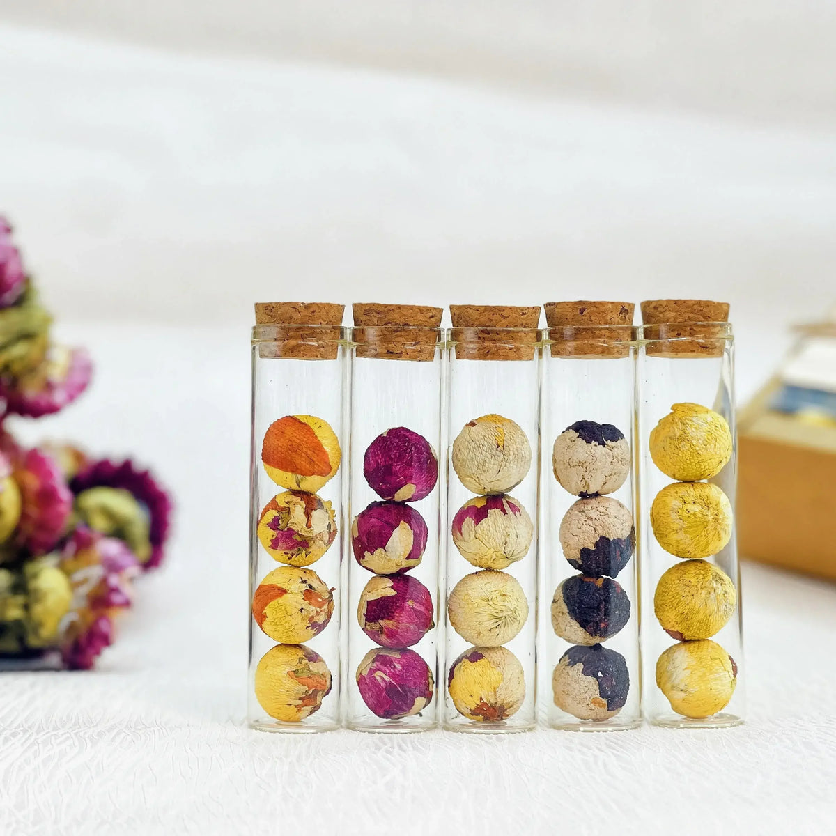 Blooming Tea Gift Set – 10 Flavors of Handcrafted Tea Flower Balls
