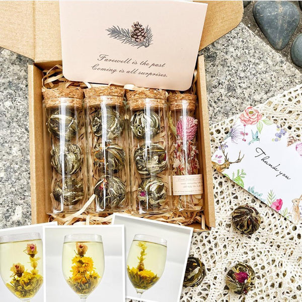 Blooming Tea Balls – Jasmine, Rose & Chrysanthemum Handcrafted Set