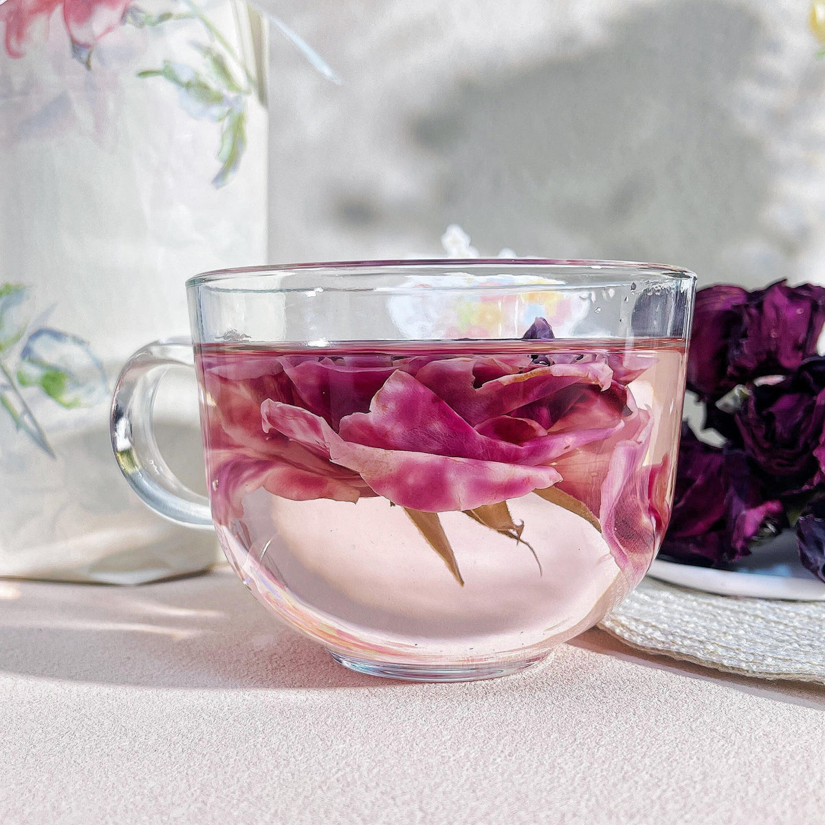 Freeze-Dried Rose Petals – Edible Burgundy Tea & Bath Flowers