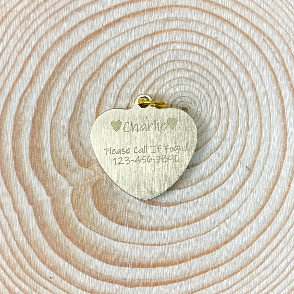 Solid Brass Pet ID Tag – Engraved Dog or Cat Name Tag