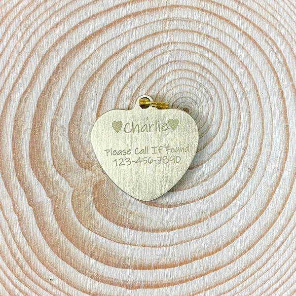 Solid Brass Pet ID Tag – Engraved Dog or Cat Name Tag