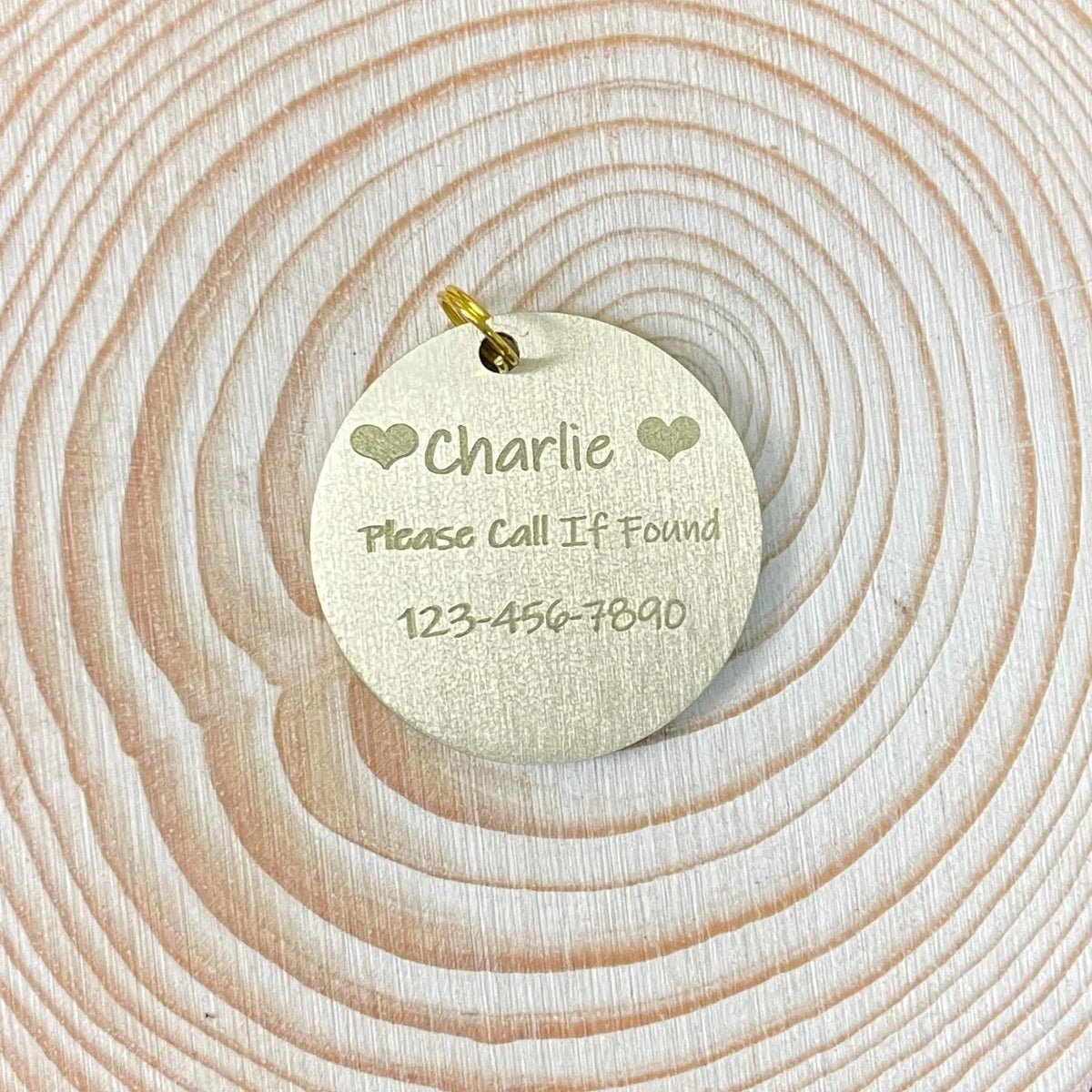 Solid Brass Pet ID Tag – Engraved Dog or Cat Name Tag