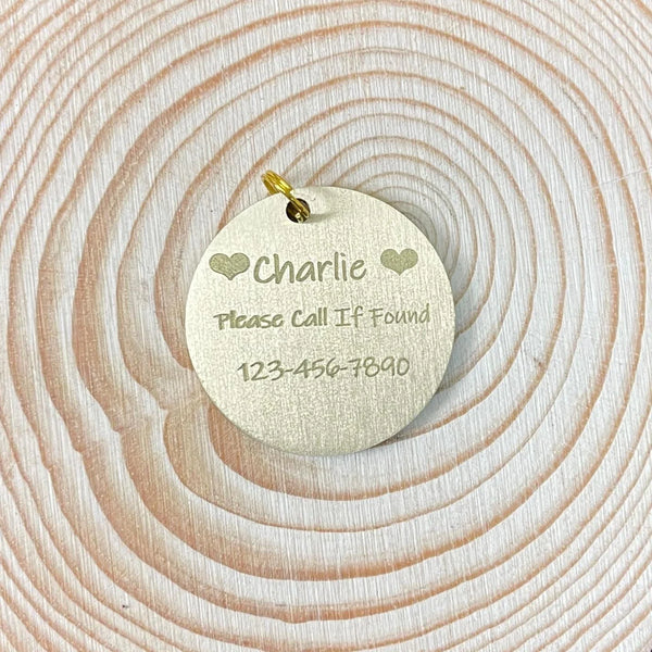 Solid Brass Pet ID Tag – Engraved Dog or Cat Name Tag