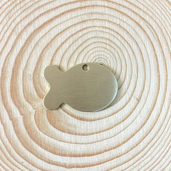 Solid Brass Pet ID Tag – Engraved Dog or Cat Name Tag