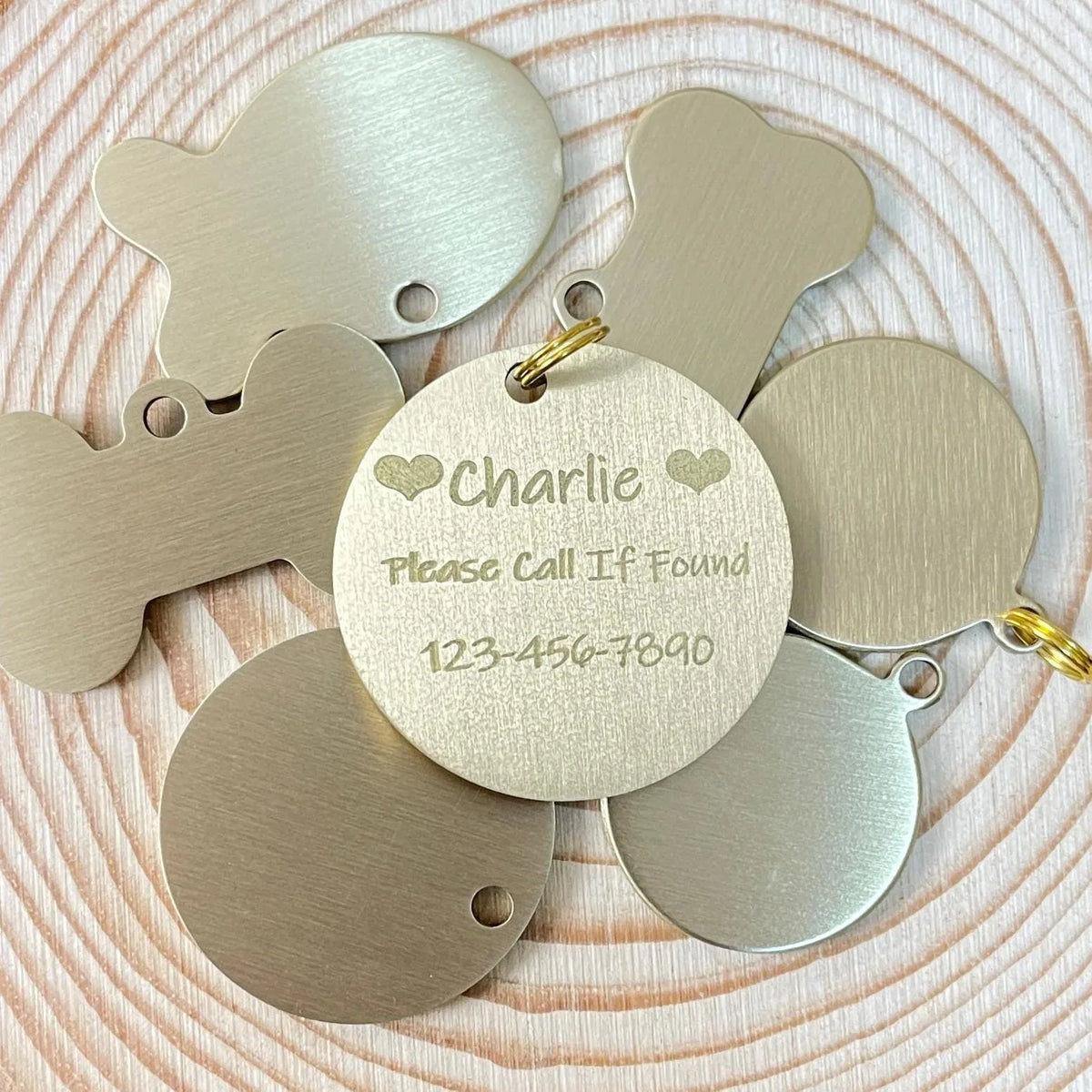 Solid Brass Pet ID Tag – Engraved Dog or Cat Name Tag