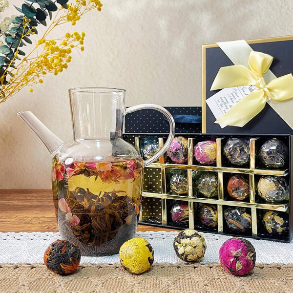 Blooming Flower Tea Gift Set – 18 Handmade Wellness Tea Balls