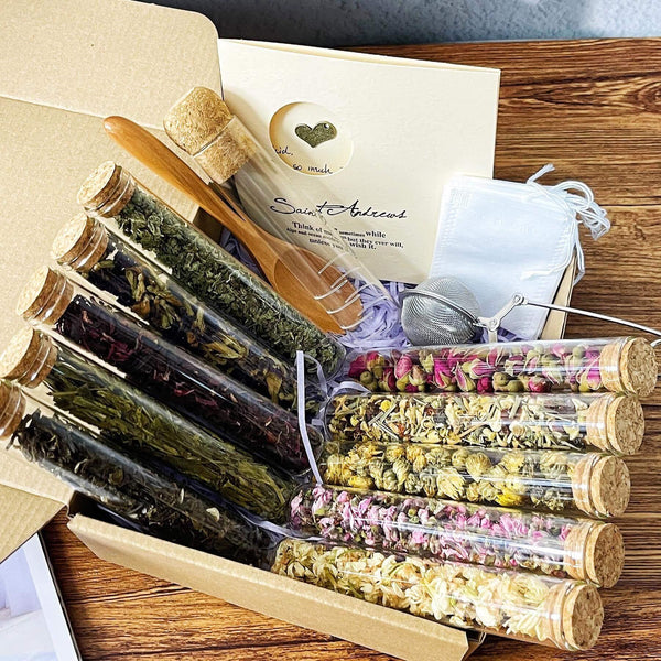 Botanical Blooming Tea Gift Set – Herbal Infusions Sampler for Occasions