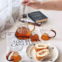 Amber Glass Teapot Gift Set – Borosilicate Infuser Pot with 2 Cups