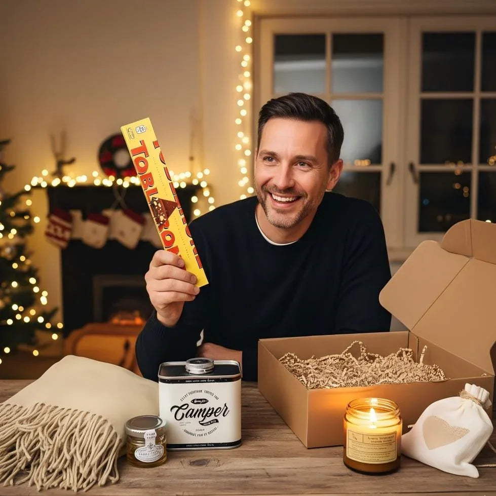 Cozy Gift Box – Tea, Coffee, Honey, Scarf & Candle Holiday Care Set