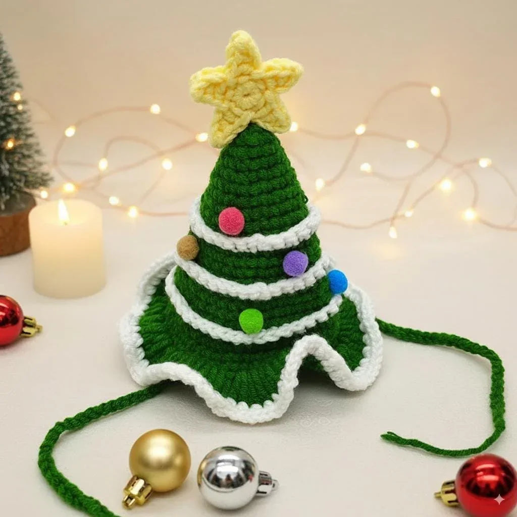 Crochet Christmas Pet Hat – Santa Hat for Cats & Small Dogs
